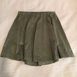 NWOT Aline faux suede forest green skirt